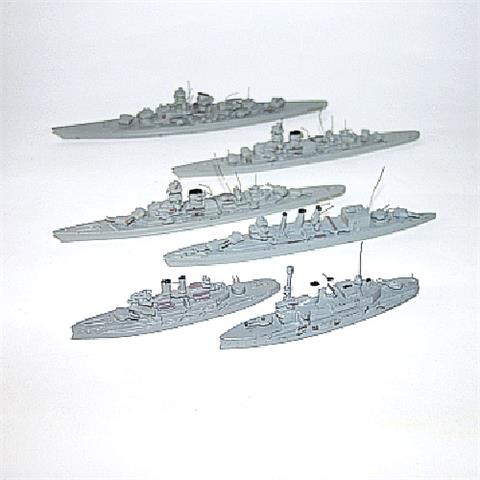 Konvolut 6 Kriegsschiffe (Vorkrieg)