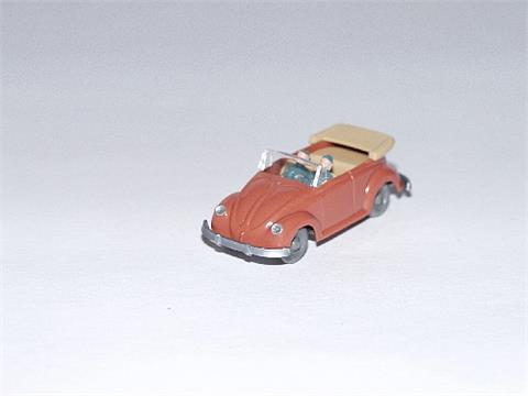 VW Käfer Cabrio mit Hörnern, korallenrot