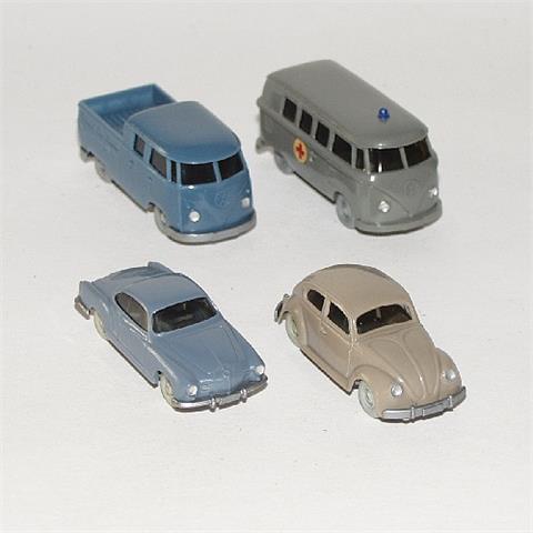 Konvolut 4 VW-PKW der 60er Jahre