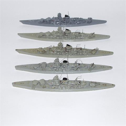 Konvolut 5 Schlachtschiffe Scharnhorst