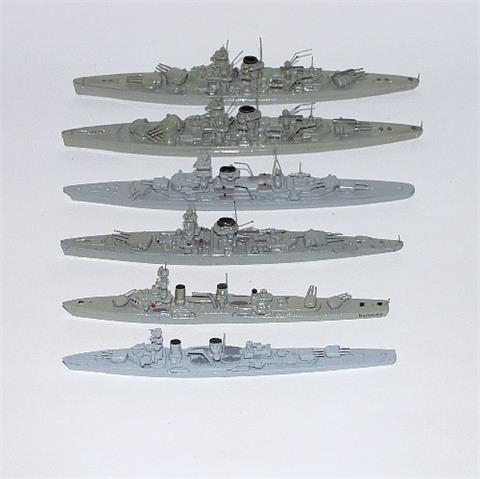 Konvolut 6 deutsche Kriegsschiffe