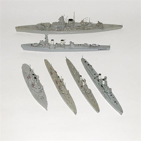 Konvolut 6 deutsche Kriegsschiffe