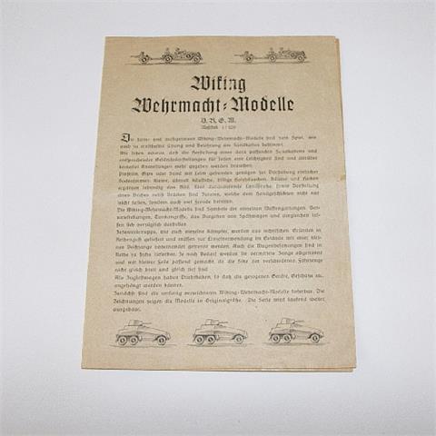 Preisliste "Wehrmachtsmodelle" (um 1940)
