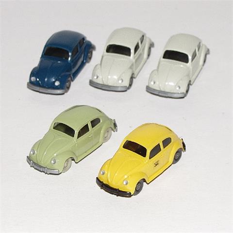 Konvolut 5 VW Käfer der 60er/70er Jahre