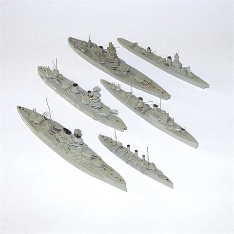 Konvolut 6 Kriegsschiffe