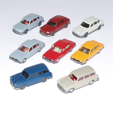Konvolut 8 VW-PKW der 60er/70er Jahre