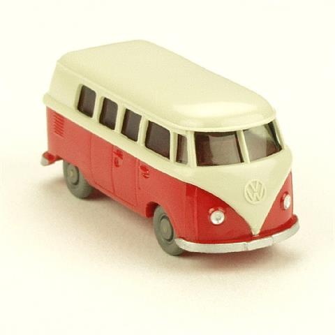 VW Bus T1, perlweiß/rot