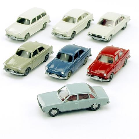 Konvolut 7 VW-PKW der 60er/70er Jahre