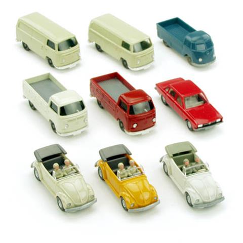 Konvolut 9 VW-PKW der 60er/70er Jahre