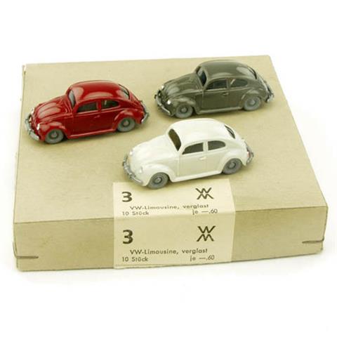 Händlerkarton mit 10 VW Käfer (Typ 5)