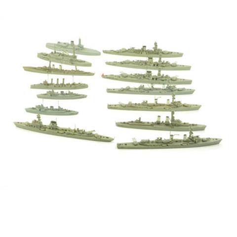 Konvolut 14 deutsche Kriegsschiffe (Vorkrieg)