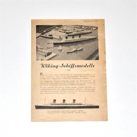 Schiffs-Preisliste 1949