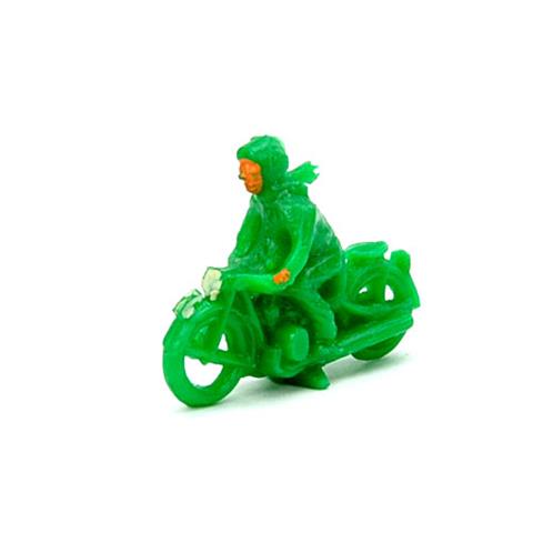 Motorradfahrer, grün