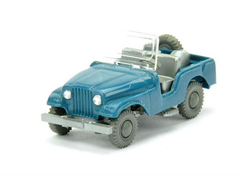Jeep mit Milchkannen, azurblau