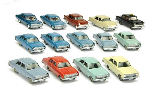 Konvolut 14 Opel-PKW der 60er/70er Jahre