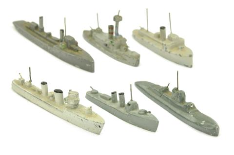 Konvolut 6 kleine Kriegsschiffe (PILOT)