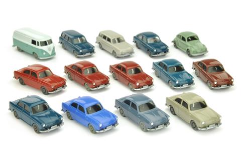 Konvolut 14 VW-PKW der 60er Jahre