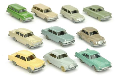 Konvolut 10 Opel-/DKW-PKW der 60er Jahre