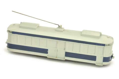 Straßenbahn-Triebwagen, hellgrau/blau lackiert