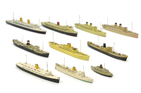 Konvolut 10 Zivilschiffe (um 1950)