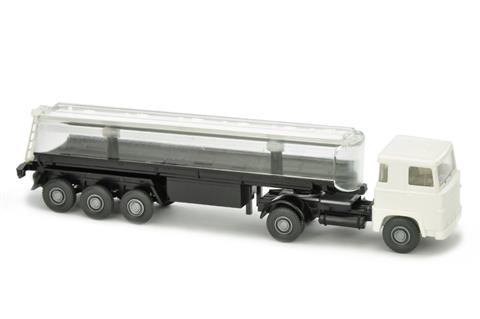 Tanksattelzug Scania 111, weiß/schwarz/transparent