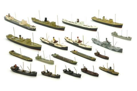 Konvolut 19 Zivilschiffe der 1940er/50er Jahre