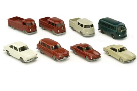 Konvolut 8 VW-PKW der 1960er Jahre