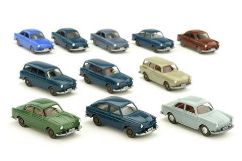 Konvolut 11 VW-PKW der 1960er/70er Jahre