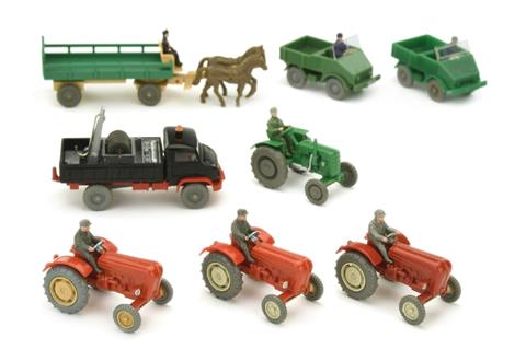 Konvolut 8 Landwirtschaftsmodelle der 1960er Jahre