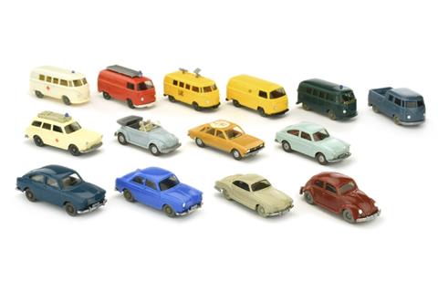 Konvolut 14 VW-PKW der 1960er/70er Jahre