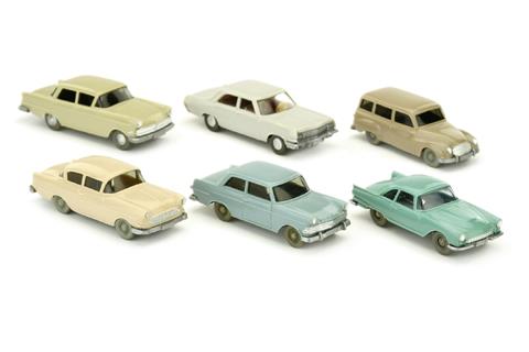 Konvolut 6 Opel-/DKW-PKW der 1960er Jahre