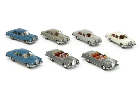 Konvolut 7 Mercedes-PKW der 1960er/70er Jahre