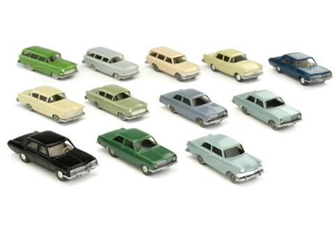 Konvolut 12 Opel-PKW der 1960er/70er Jahre