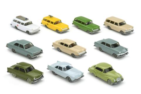 Konvolut 10 Opel-/DKW-PKW der 1960er Jahre