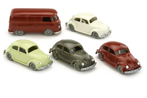 Konvolut 5 VW-PKW der 1960er Jahre