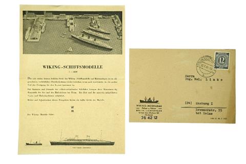 Schiffs-Preisliste 1948/9 mit Wiking-Antwortkarte