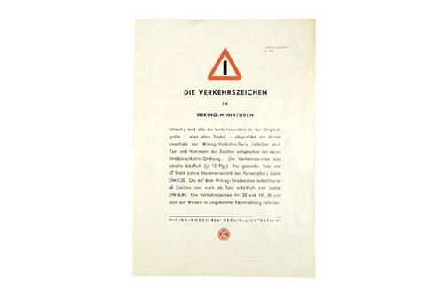 Verkehrszeichen-Erklärungsblatt (1954)
