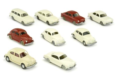 Konvolut 9 VW-PKW der 1960er/70er Jahre