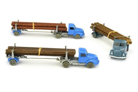 Konvolut 3 Langholztransporter der 1960er Jahre