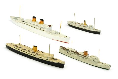 Konvolut 4 Passagierschiffe (um 1950)
