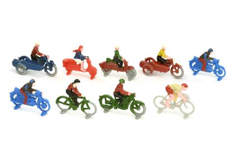 Lego - Konvolut 9 Zweiradfahrer