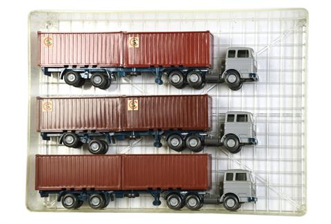 Konvolut 3 Container-LKW der 1970er Jahre