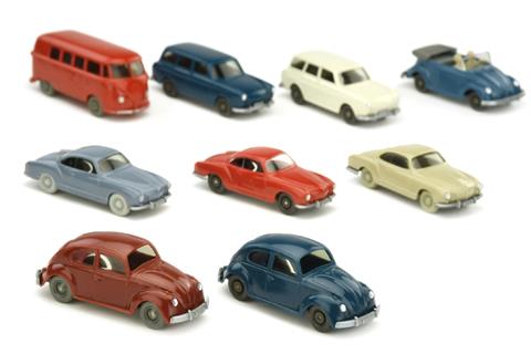Konvolut 9 VW-PKW der 1960er Jahre