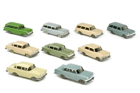 Konvolut 9 Opel-PKW der 1960er Jahre