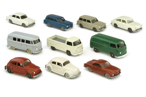 Konvolut 10 VW-PKW der 1960er/70er Jahre