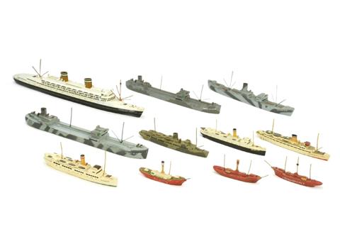 Konvolut 11 Zivilschiffe (Vorkrieg)