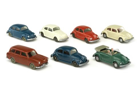 Konvolut 7 VW-PKW der 1960er/70er Jahre