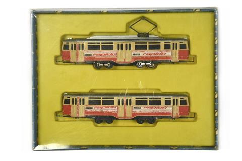 Arnold rapido - Straßenbahnzug, beige/rot (in OVP)