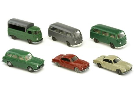 Konvolut 6 VW-PKW der 1960er/70er Jahre