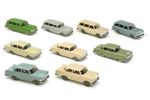Konvolut 9 Opel-PKW der 1960er Jahre